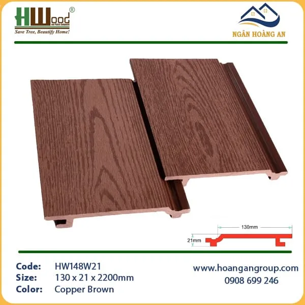 Tấm Ốp Tường Gỗ Nhựa Ngoài Trời Hwood HW148W21